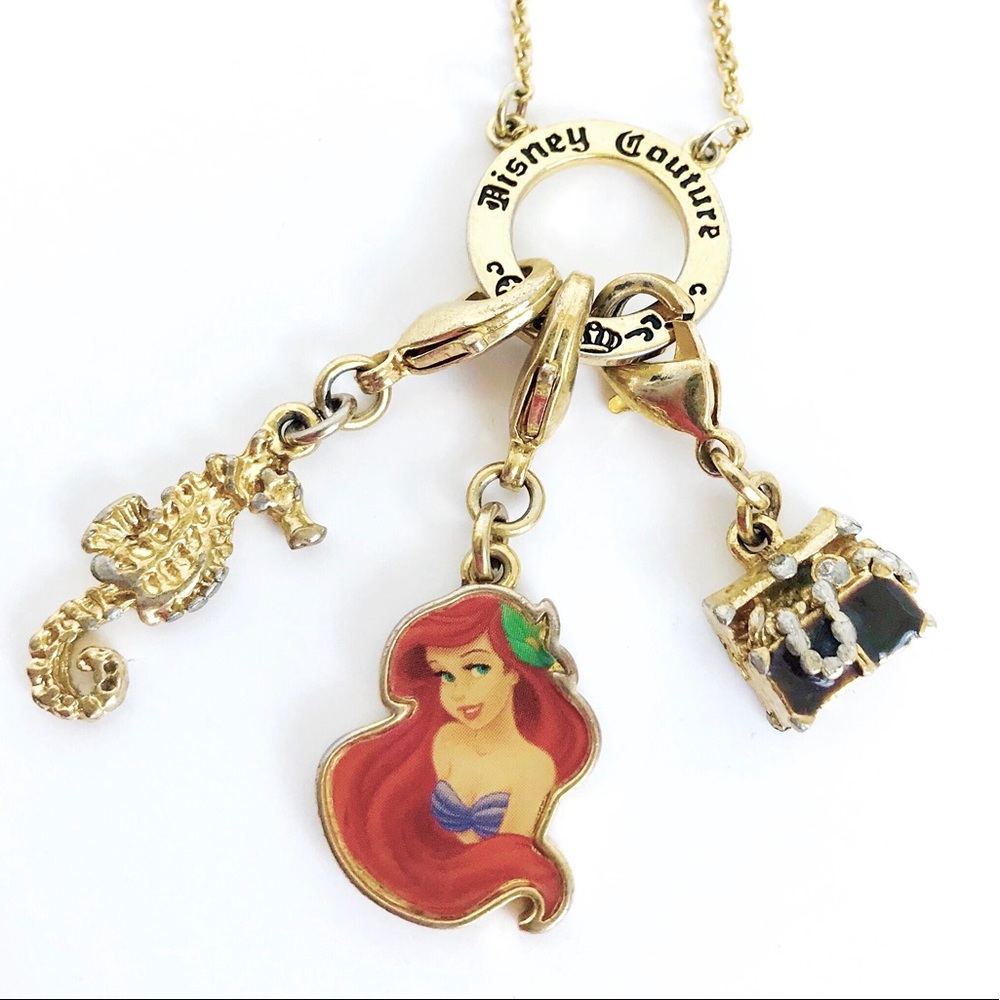 Disney Couture Little Mermaid Charm Necklace 14Kpl